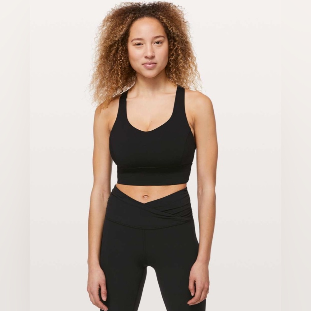 Lululemon Free To Be Longline Bra Black Strappy Back Sports Bra | Size 6